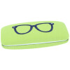 Hartschalen Brillenetui mit Metallscharnier und Brillenmotive DEBBY  in Grün