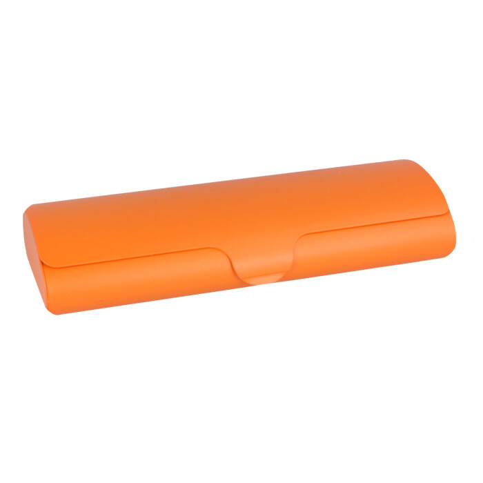 Satiniertes Aluminium Brillenetui "XENA" in Orange