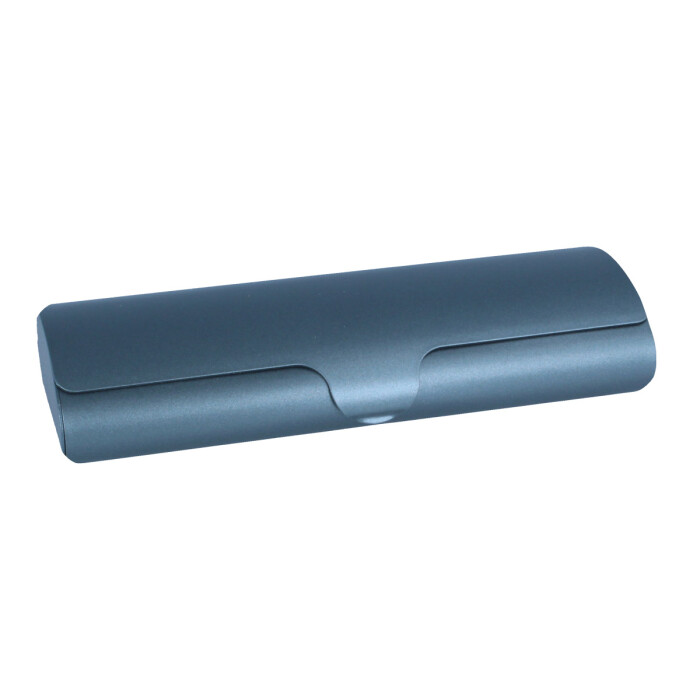 Satiniertes Aluminium Brillenetui "XENA" in Blau