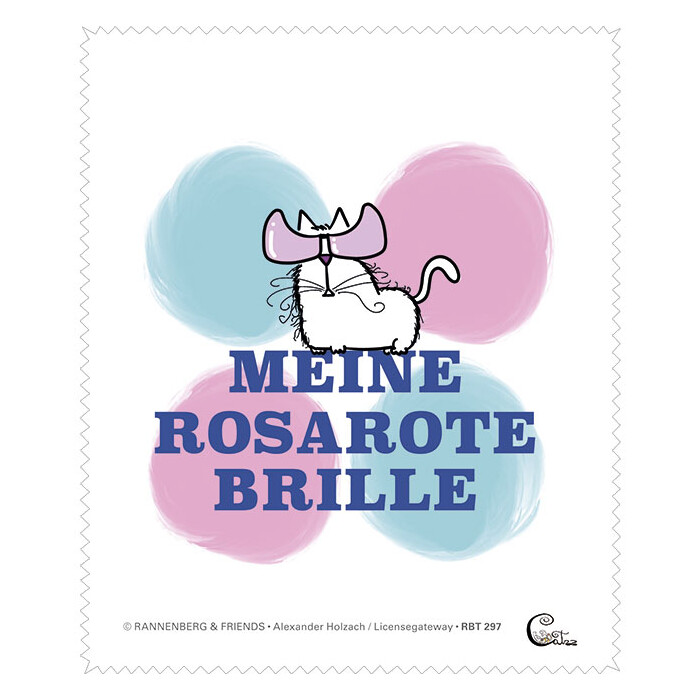 Rannenberg & Friends Brillenputztuch - Katze - "Catzz - Rosarot" 15x18cm