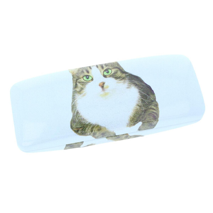Extravagantes Hartschalenetui - Fotodrucketui  mit süßer Katze in weiß