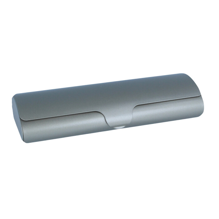 Großes satiniertes Aluminium Brillenetui "XENA" in Beige