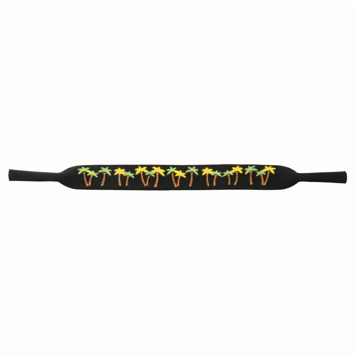 Neopren Sportband für Kinder in schwarz mit Print Palmen