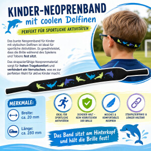 Neopren Sportband für Kinder in schwarz mit Print...
