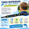 Neopren Sportband für Kinder in schwarz mit Print Delfine