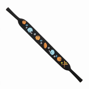 Neopren Sportband für Kinder in schwarz mit Print Sport