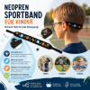Neopren Sportband für Kinder in schwarz mit Print Sport