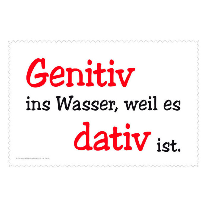 Microfasertuch/ Laptoptuch von Rannenberg & Friends "Genitiv ins Wasser"