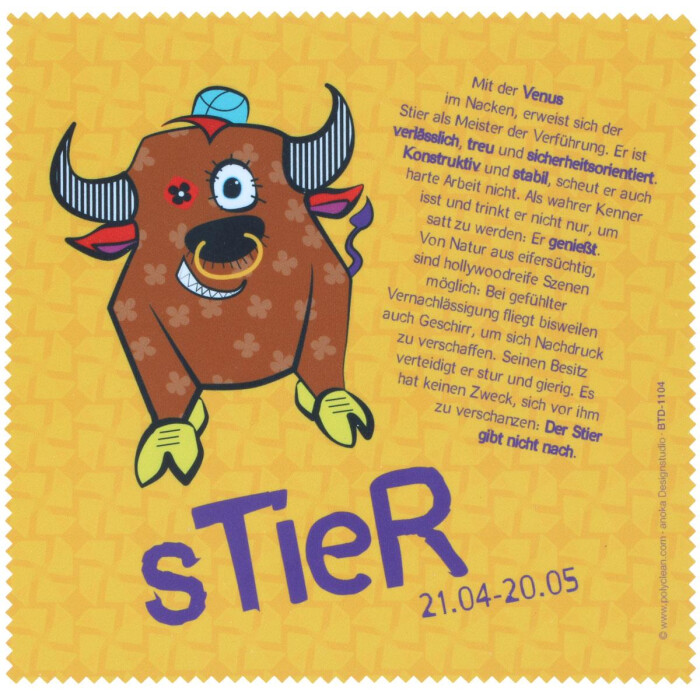 Polyclean Microfasertuch mit Motiv  "Stier"