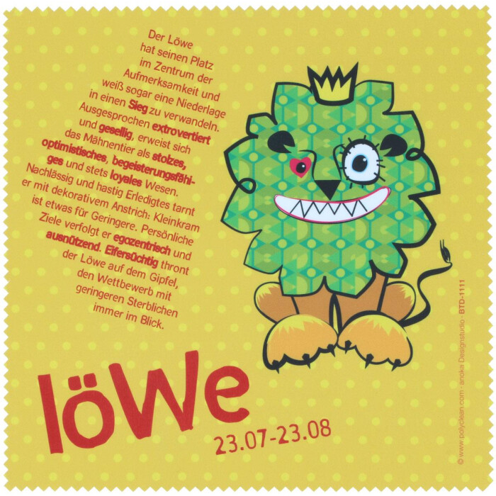 Polyclean Microfasertuch mit Motiv  "LÖWE"