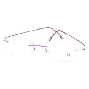 FlexRimless - Fertiglesebrille / Lesehilfe - randlos +1,00 dpt Gold