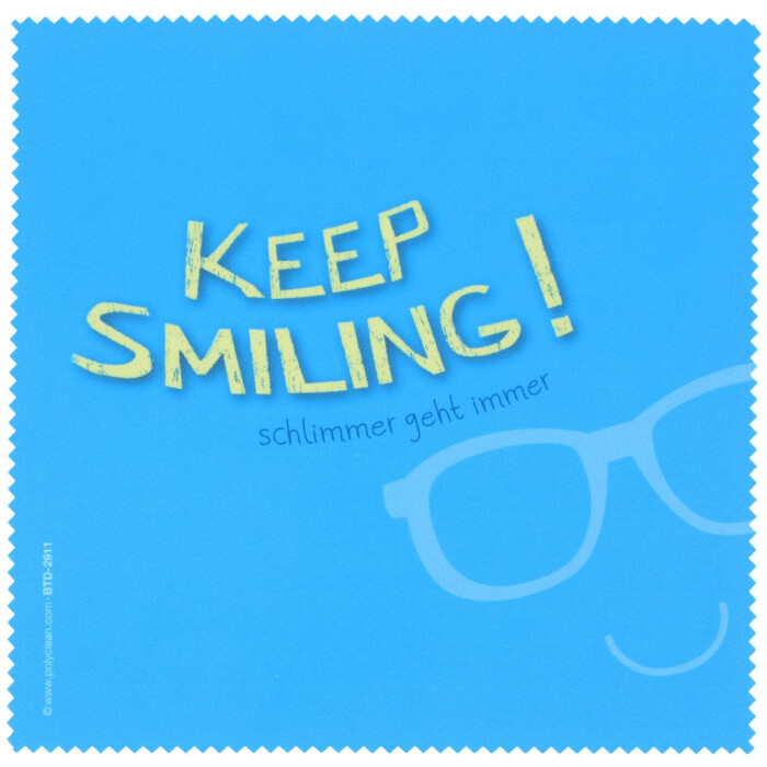Polyclean Microfasertuch mit Motiv  "Keep smiling"