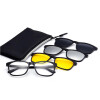 Bifokal - Brille (Zweistärkenbrille) in schwarz mit 3 verschiedenen Sonnenschutz-Clips +1,50 dpt