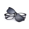 Bifokal - Brille (Zweistärkenbrille) in schwarz mit 3 verschiedenen Sonnenschutz-Clips +1,50 dpt