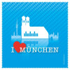 Polyclean Microfasertuch mit Motiv "I LOVE MÜNCHEN"