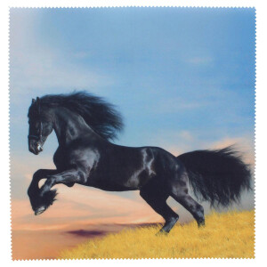 Motiv Microfasertuch "schwarzes Pferd"