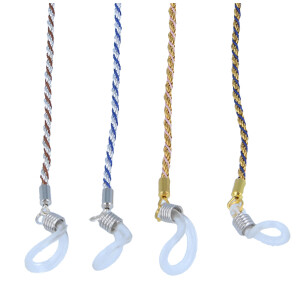 Elegante Brillenkette mit farblicher Absetzung und Schlaufenring in Silber-Braun