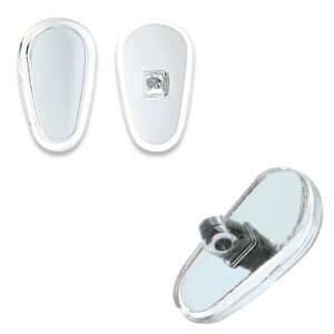 Nasenpads / Nasenpolster Tropfenform in Silber -...