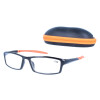 Sportliche Fertig-Lesebrille Kaya +1,50 dpt in schwarz-orange farblichem Akzent
