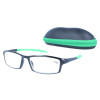Sportliche Fertig-Lesebrille Kaya +1,50 dpt in schwarz-grün farblichem Akzent