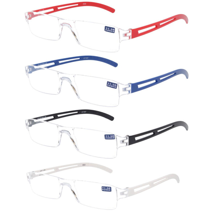 dezente randlose Kunststofflesebrille /-hilfe in verschiedenen Farben
