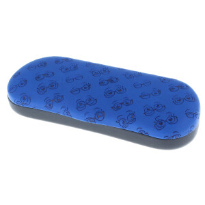 Witziges Hartschalen-Brillenetui mit Brillen-Prägung...