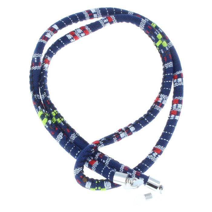 Rundes Brillenband im Ethno-Look aus Baumwolle mit Gummischlaufe in Dunkelblau