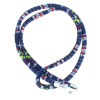 Rundes Brillenband im Ethno-Look aus Baumwolle mit Gummischlaufe in Dunkelblau