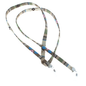Flaches, Breites Brillenband in Ethno-Optik aus Baumwolle...