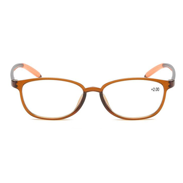 klassische Lesebrille mit modernen GRIP-Bügelenden Braun + 4,0