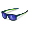 elastische Sonnenbrille für Jugendliche blau-matt/grün mit Spiegelglas - polarisierend