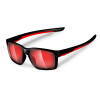 elastische Sonnenbrille für Jugendliche schwarz-matt/rot mit Spiegelglas - polarisierend