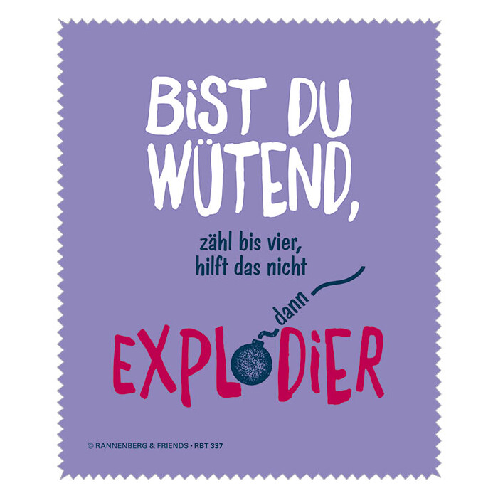 Rannenberg & Friends Microfasertuch / Brillenputztuch "Bist du wütend"