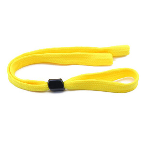 justierbares Sport-Brillenband mit großem,eingelassenem Tube-Endstück in gelb