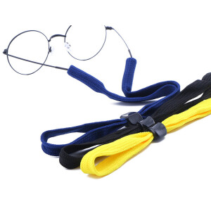 justierbares Sport-Brillenband mit großem,eingelassenem Tube-Endstück in gelb