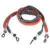 geflochtenes Brillenband mit Gummi-Endschlaufe in orange-schwarz