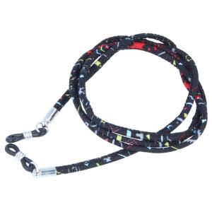 runde Brillenkordel /-band mit farblichem Muster in Schwarz