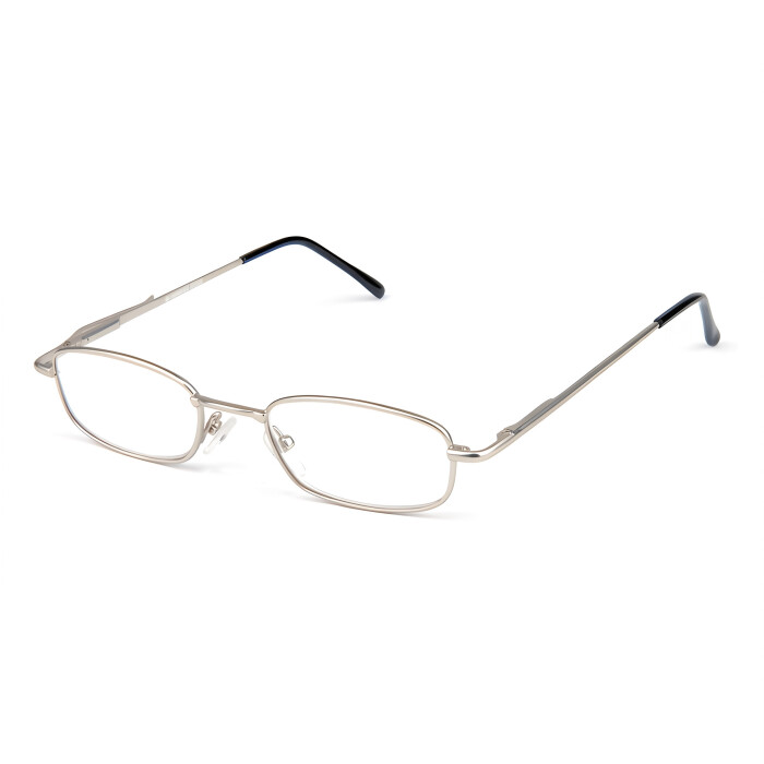 Klassische Lesebrille / Halbbrille CoopClip  in Silber Matt mit Clip / Befestigungsklammer