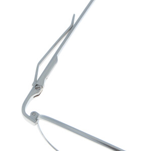 Klassische Lesebrille / Halbbrille CoopClip  in Silber Matt mit Clip / Befestigungsklammer +2,50 dpt