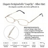 Klassische Lesebrille / Halbbrille CoopClip  in Silber Matt mit Clip / Befestigungsklammer +3,00 dpt