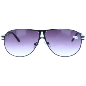 Bifokal-Sonnenbrille mit Verlaufstönung und Leseteil / Nahteil +2,50 dpt schwarz