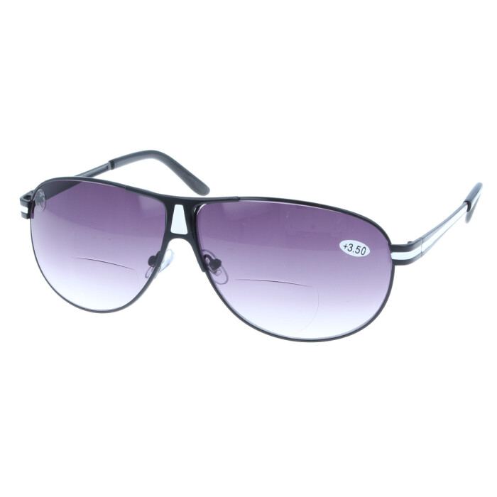 Bifokal-Sonnenbrille mit Verlaufstönung und Leseteil / Nahteil +3,00 dpt schwarz