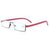 schmale Lesebrille "Franz" mit einfacher Entspiegelung und Blaulichtfilter +1,00 dpt rot