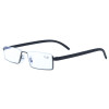 schmale Lesebrille "Franz" mit einfacher Entspiegelung und Blaulichtfilter +2,00 dpt in schwarz