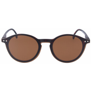 klassische Panto-Lesebrille oder Sonnenbrille mit Magnet-Clip und Einstecketui havanna + 1,0 dpt