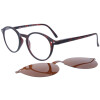 klassische Panto-Lesebrille oder Sonnenbrille mit Magnet-Clip und Einstecketui havanna + 1,5 dpt