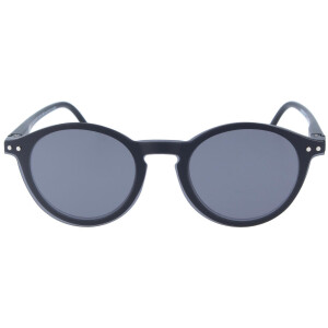 klassische Panto-Lesebrille oder Sonnenbrille mit Magnet-Clip und Einstecketui schwarz + 3,0 dpt