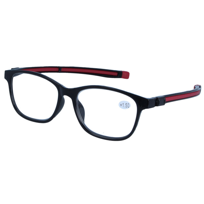 Lesebrille / Bildschirmbrille DUNJA mit auszieh- und verbindbaren Bügelenden schwarz - bordeaux +2,50 dpt