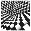 La Kelnet Microfasertuch - Optische Täuschungen - Schwarz-Weiße Treppen