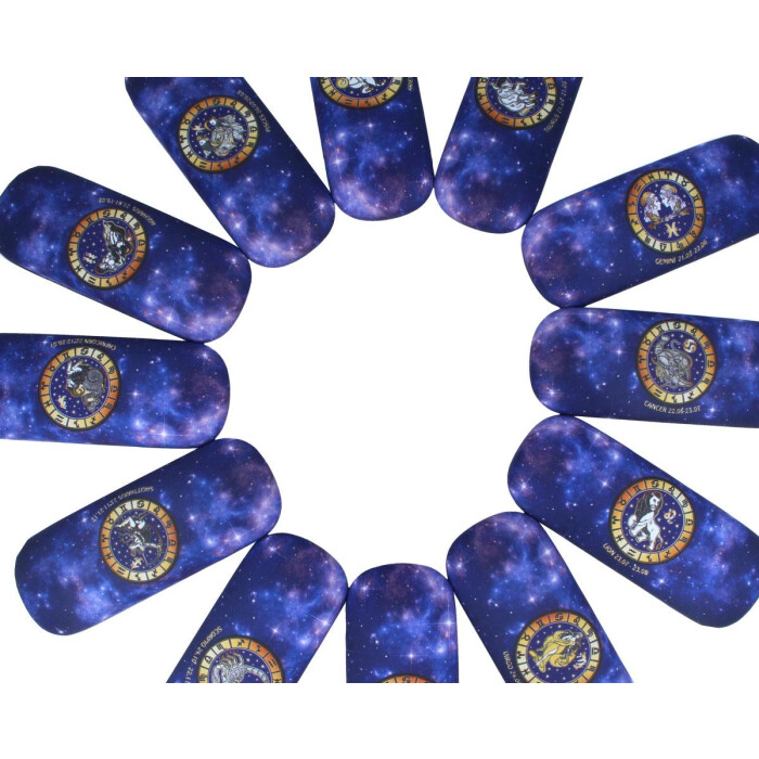 wunderschönes Brillenetui mit Sternzeichen-Stoffbezug